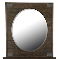 Transitional Rustic Portrait Oval Mirror