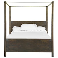 Transitional Rustic King Poster Bed 