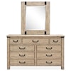 Magnussen Home Radcliffe Bedroom Dresser with Rectangular Mirror