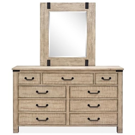 Dresser with Rectangular Mirror