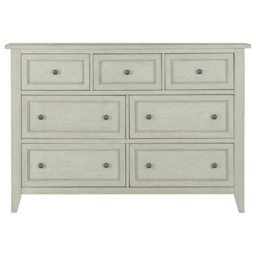 Traditional 7-Drawer Dresser with Felt-Lined Top Drawers