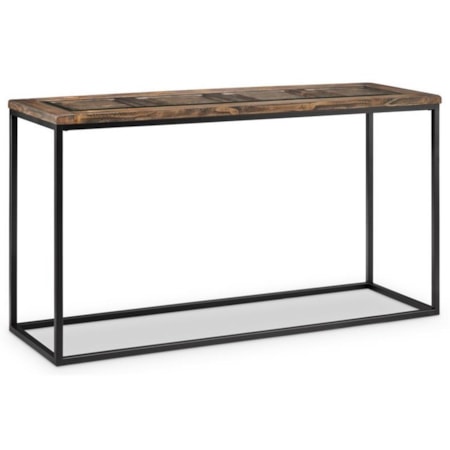 Rectangular Sofa Table with Glass Insert Top