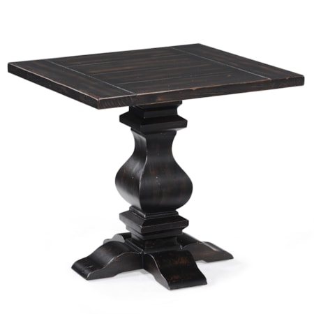 Rectangular End Table with Pedestal Base