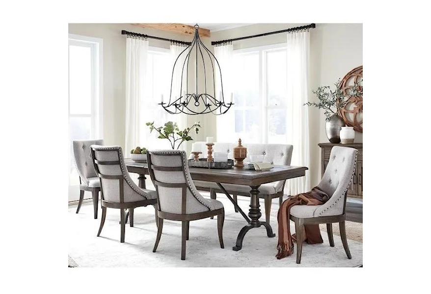 Roxbury Manor Dining Table and Chair Set with Bench by Magnussen Home at Darvin Furniture