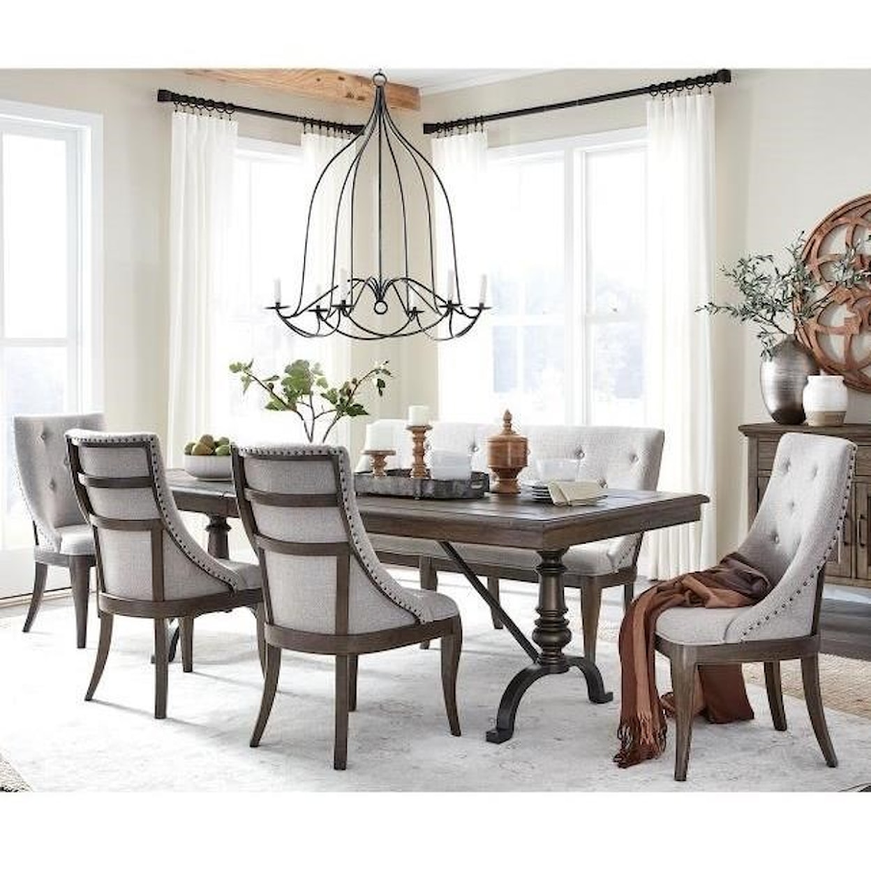 Magnussen Home Roxbury Manor Dining Table and Chair Set with Bench