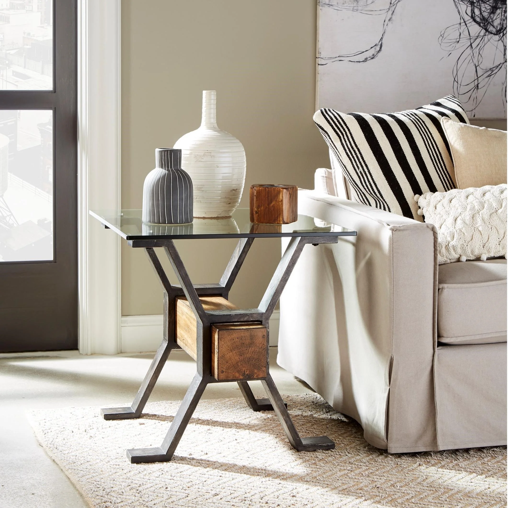 Magnussen Home Sawyer LROENDT45700 Industrial End Table with