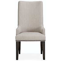 Transitional Host Chair with Tall Back and Nailhead Trim