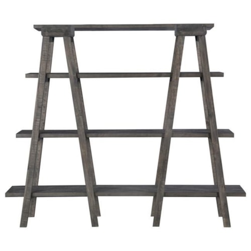 Transitional Open Bookcase with Angled Supports