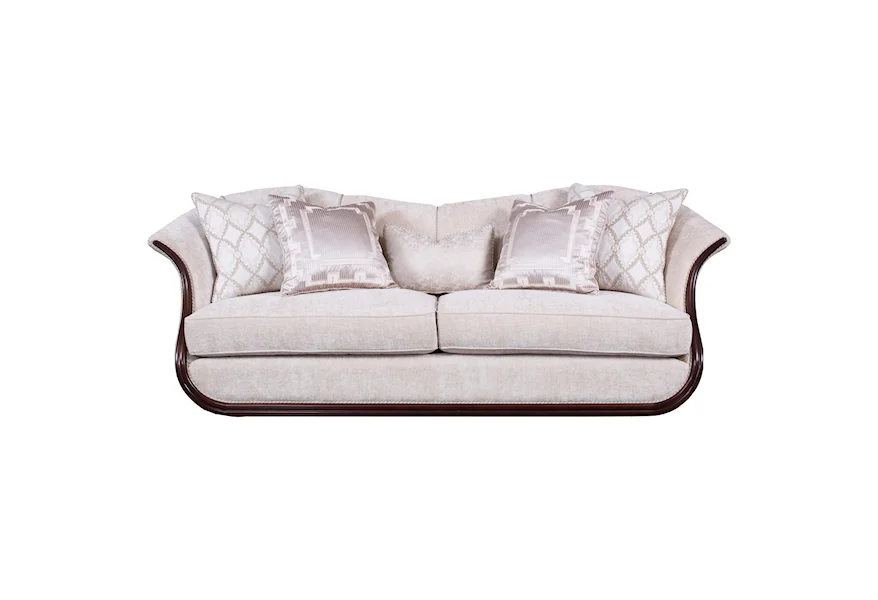 Magnussen Home Swan Transitional Free Floating Sofa With Exposed Wood Frame  | Mueller Furniture | Uph - Stationary Sofas