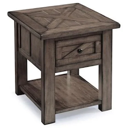 Rectangular End Table with Shelf