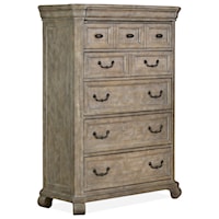 Cottage Style 6-Drawer Chest with Hidden Top Drawer