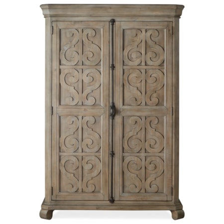 Relaxed Vintage Door Chest with Two Adjustable Shelves