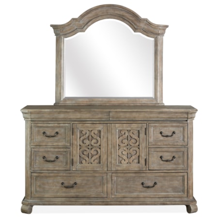 Relaxed Vintage Eight Drawer Dresser with Two Doors
