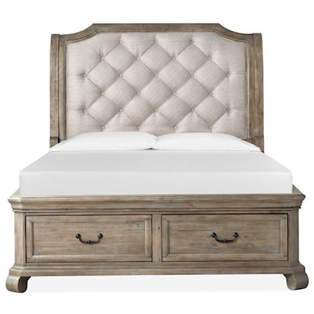 Queen Sleigh Upholstered Bed