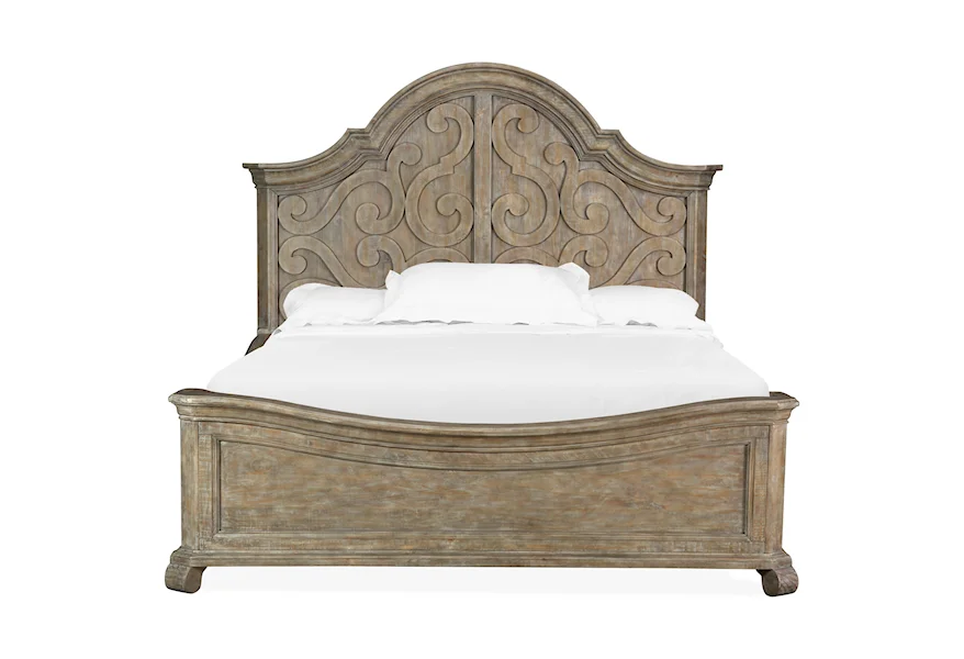 Tinley Park Bedroom Queen Arched Panel Bed by Magnussen Home at Mueller Furniture