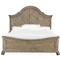 Cottage Style King Arched Panel Bed