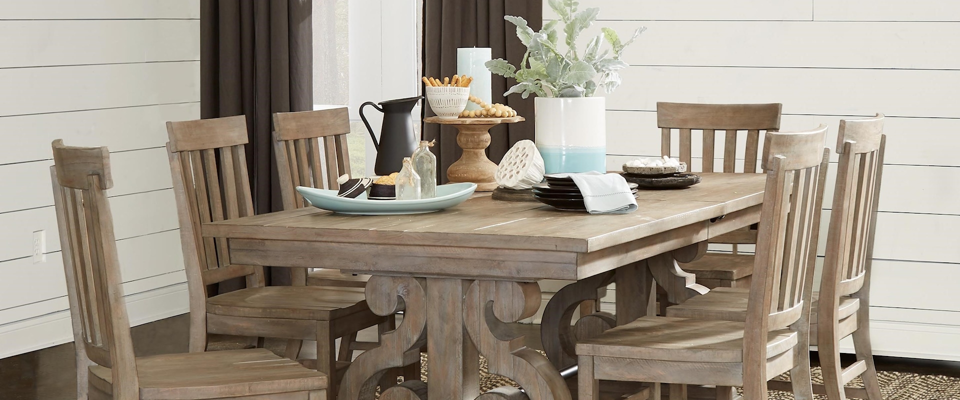 Relaxed Vintage 7-Piece Dining Table Set
