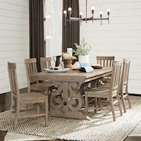 Relaxed Vintage 7-Piece Dining Table Set