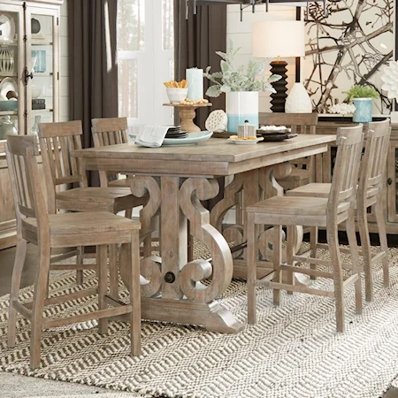 Relaxed Vintage 7-Piece Counter Height Dining Set