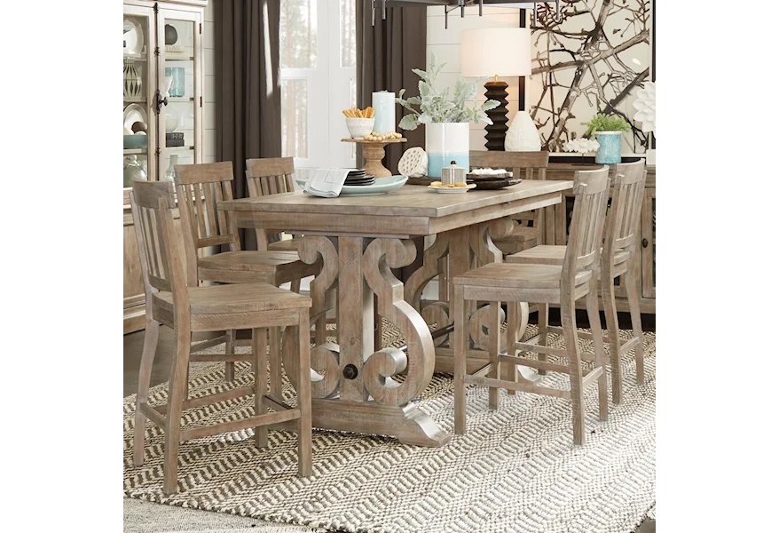Tinley Park Dining 7 Pc Pub Dining Set by Magnussen Home at Z & R Furniture