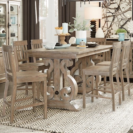 7 Pc Pub Dining Set