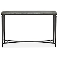 Transitional Sofa Table with Curved Metal Base