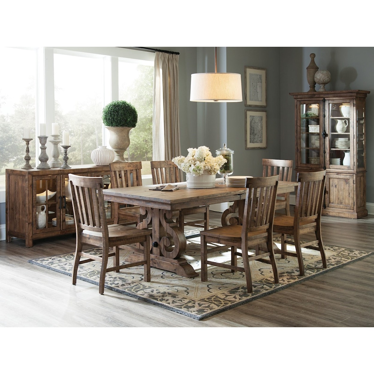 Magnussen Home  7-Piece Rectangular Dining Table Set