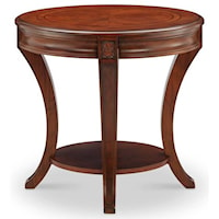 Transitional Oval End Table with Shelf