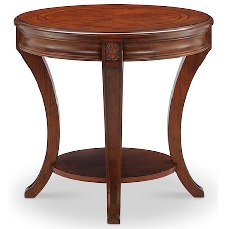 Oval End Table with Shelf