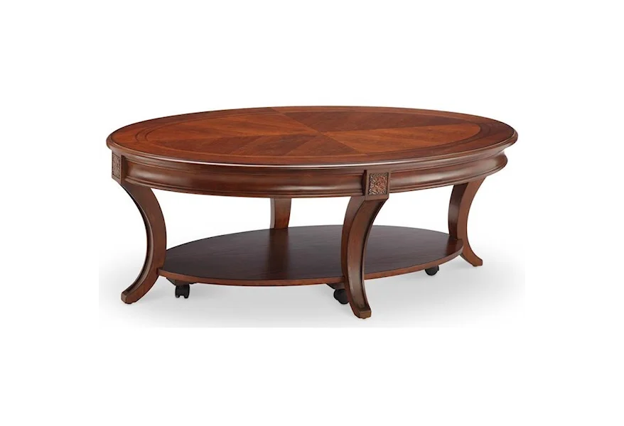 Winslet Occasional Tables Oval Cocktail Table with Casters by Magnussen Home at Darvin Furniture