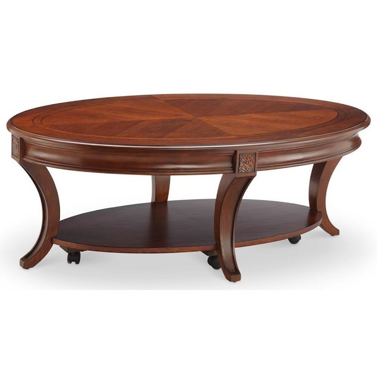 Magnussen Home Winslet Occasional Tables Oval Cocktail Table with Casters