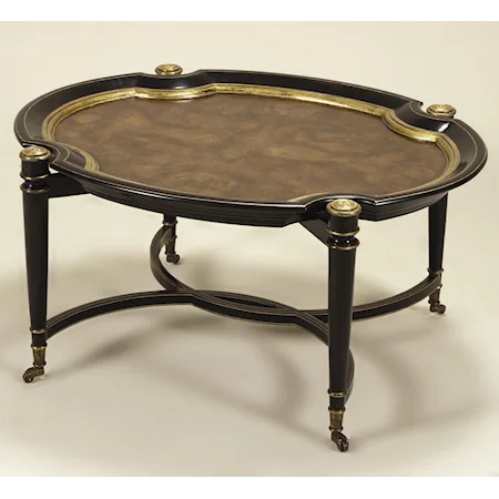 Hand Painted Black and Gold Cocktail Table