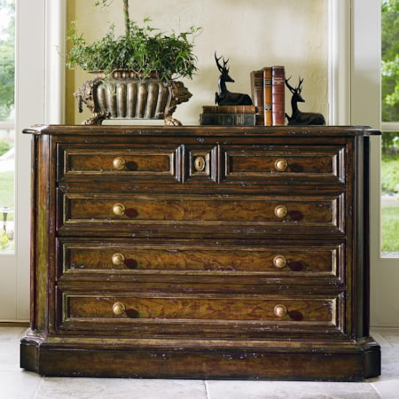 Executive File Cabinet with Brass Hardware