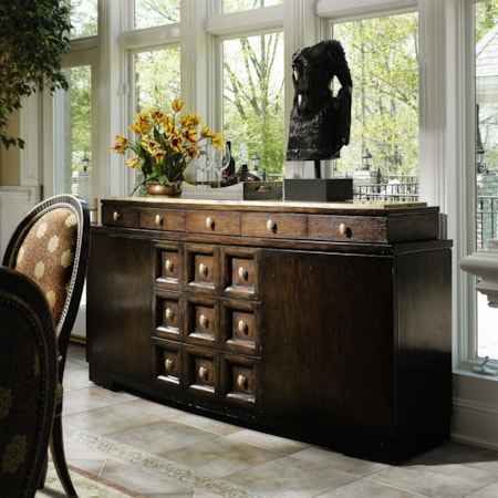 Contemporary Credenza with Granite Top