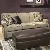 Casual Sofa with Rolled Arms