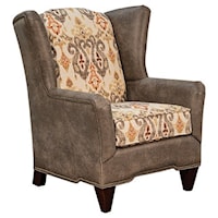 Transitional Upholstered Wingback Chair