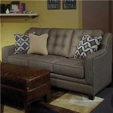 Casual Upholstered Sofa with Plush Tufted Back