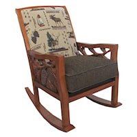 Rustic Wood Framed Rocker Chair
