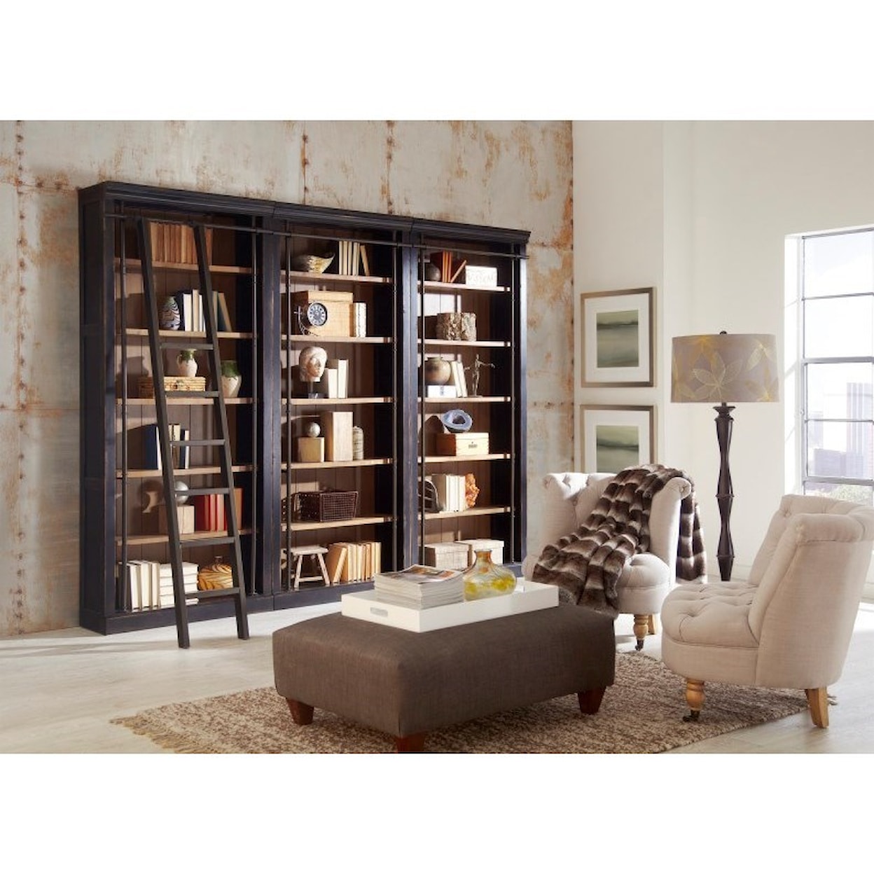 Martin Home Furnishings Toulouse Bookcase and Ladder