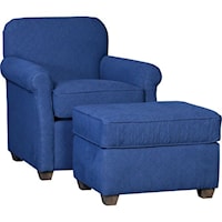 Casual Chair and Ottoman with Rolled Arms