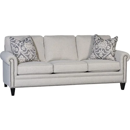 Transitional Sofa with Two 22" Throw Pillows