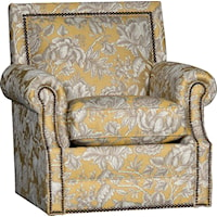 Traditional Roll Arm Swivel Chair