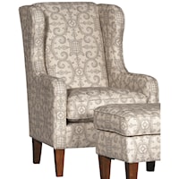 Upholstered Chair with Wing Back Design