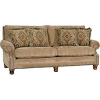 Traditional Sofa with Rolled Arms and Nailhead Trim