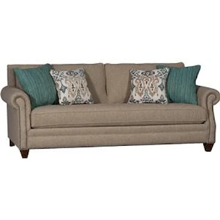 Rolled Arm Sofa w/ Tapered Feet