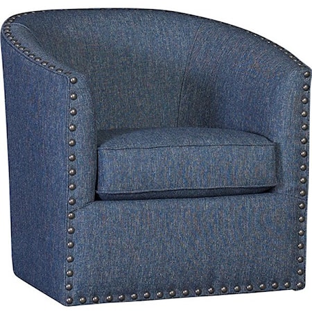 Transitional Barrel Shaped Swivel Chair