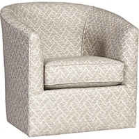 Transitional Barrel Shaped Swivel Chair