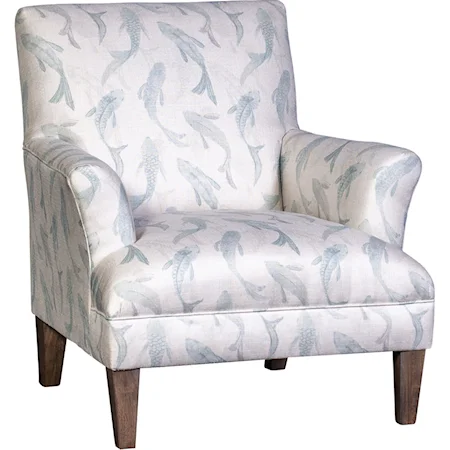 Transitional Chair with Flare Tapered Arms