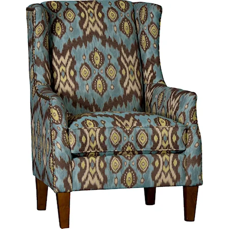 Upholstered Wing Chair w/ Tapered Legs