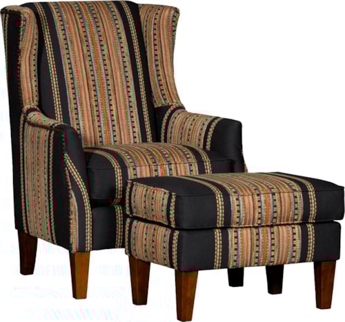 Wing Chair & Ottoman Set